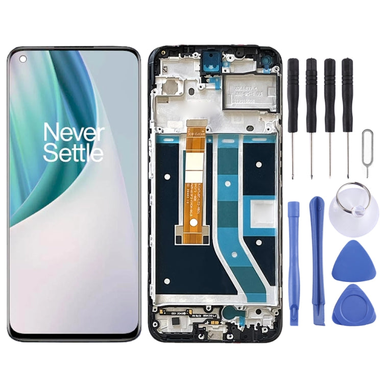 For OnePlus Nord N100 BE2013 Digitizer Full Assembly with Frame OEM LCD Screen, For OnePlus Nord N100