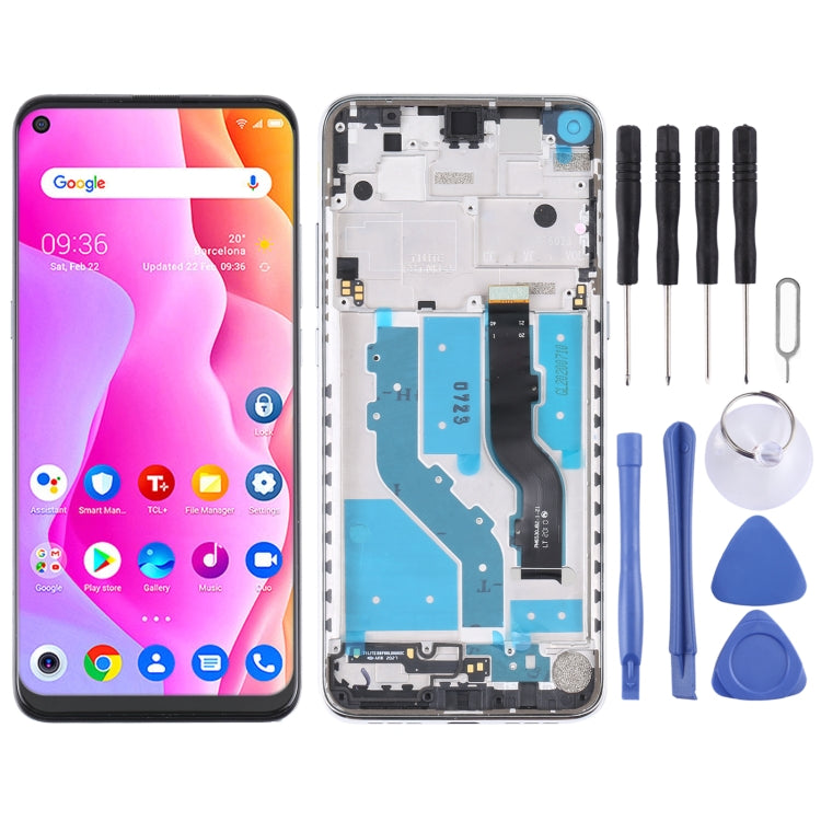 LCD Screen and Digitizer Full Assembly with Frame for TCL 10L / 10 Lite T770H, For TCL 10L / 10 Lite(Silver), For TCL 10L / 10 Lite