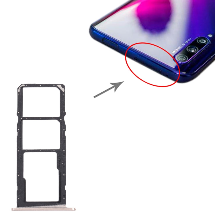 SIM Card Tray + SIM Card Tray + Micro SD Card Tray for Honor 20e, For Honor 20e