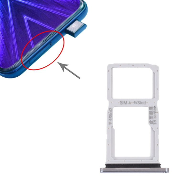 SIM Card Tray + SIM Card Tray / Micro SD Card Tray for Honor 9X, For Honor 9X