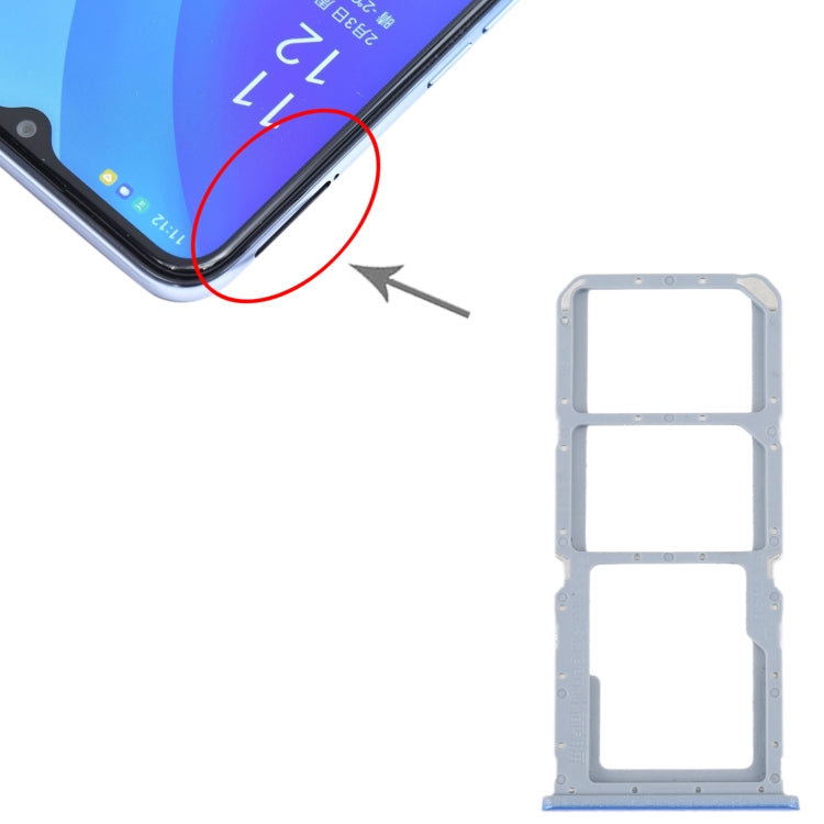 For OPPO A55 5G / A53S 5G SIM Card Tray + SIM Card Tray + Micro SD Card Tray, For OPPO A55 5G / A53S 5G
