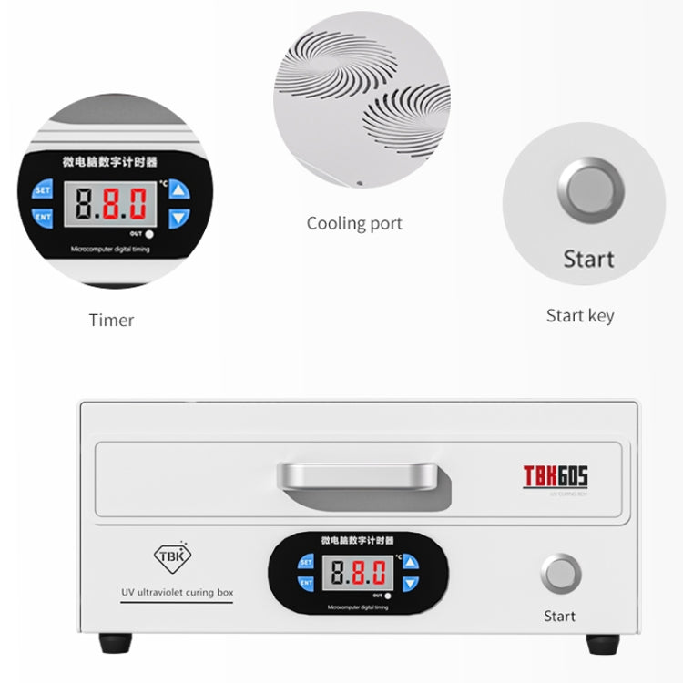 TBK 605 100W Mini UV Curing Lamp Box 48 LEDs Curved Surface Screen UV Curing Box, EU Plug, UK Plug, US Plug, AU Plug, EU Plug