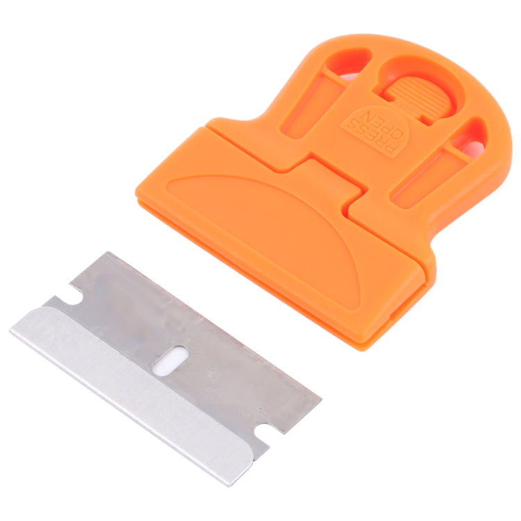 Glue Remover Squeegee Sticker Cleaner Plastic Handle Scraper, Mini Glue Remover Squeegee (Orange), Mini Glue Remover Squeegee(Yellow)