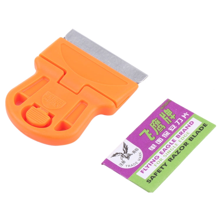 Glue Remover Squeegee Sticker Cleaner Plastic Handle Scraper, Mini Glue Remover Squeegee (Orange), Mini Glue Remover Squeegee(Yellow)