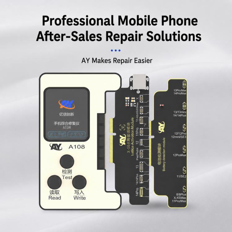 AY A108 Multi-function Dot Matrix Battery Repair Programmer for iPhone 8-16 Pro Max, A108 for iP 8-16 Pro Max