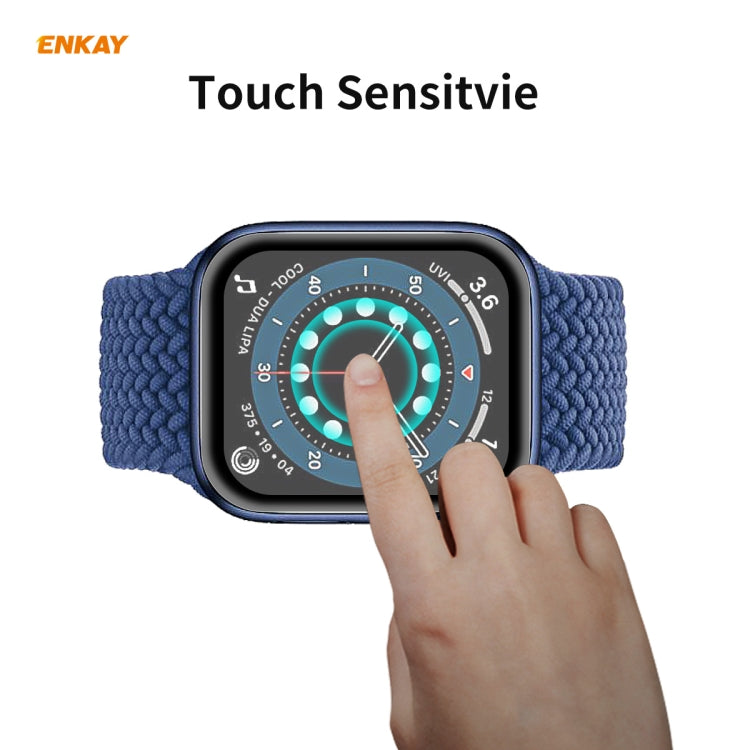 ENKAY Hat-Prince 0.2mm 9H Surface Hardness 3D Explosion-proof Aluminum Alloy Edge Full Screen Tempered Glass Screen Film, For Apple Watch 6/5/4/SE 40mm, For Apple Watch 6/5/4/SE 44mm