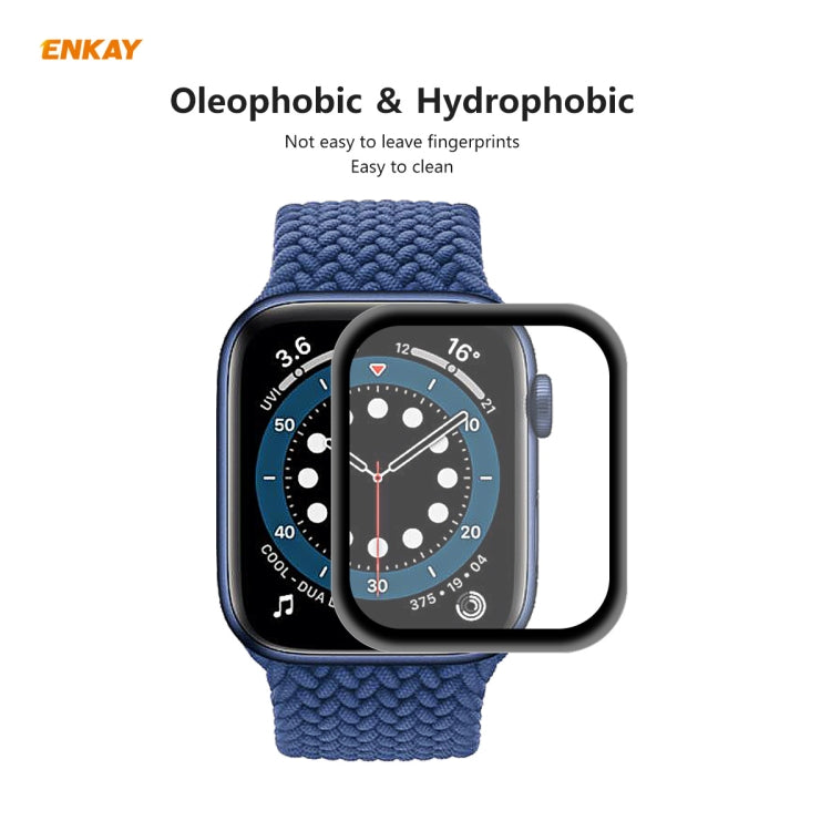 ENKAY Hat-Prince 0.2mm 9H Surface Hardness 3D Explosion-proof Aluminum Alloy Edge Full Screen Tempered Glass Screen Film, For Apple Watch 6/5/4/SE 40mm, For Apple Watch 6/5/4/SE 44mm