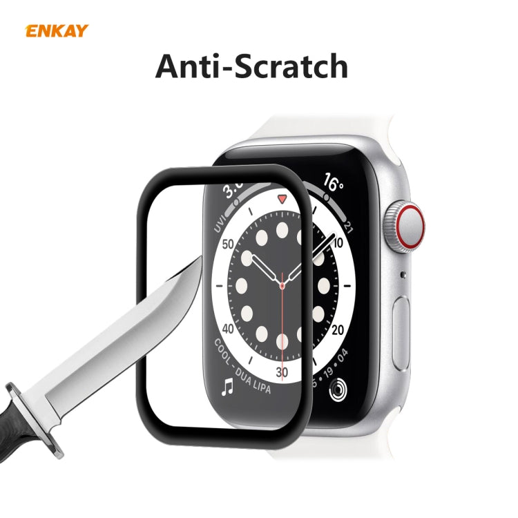 5 PCS For Apple Watch Series 6/5/4/SE 44mm ENKAY Hat-Prince 3D Full Screen PET Curved Hot Bending HD Screen Protector Film, For Apple Watch Series 6/5/4/SE 44mm