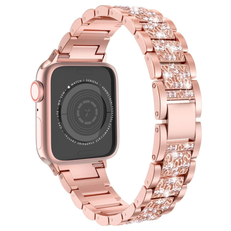 Three Stainless Steel Straps with Rhinestones, For Series 7 41mm / 6 & SE & 5 & 4 40mm / 3 & 2 & 1 38mm, For Series 7 45mm / 6 & SE & 5 & 4 44mm / 3 & 2 & 1 42mm