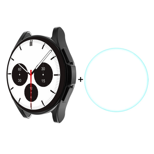 ENKAY For Samsung Galaxy Watch4 Classic 42mm ENKAY Hat-Prince Full Coverage Electroplate Soft Case TPU HD Clear Cover + Tempered Glass Protector, For Samsung Galaxy Watch4 Classic 42mm