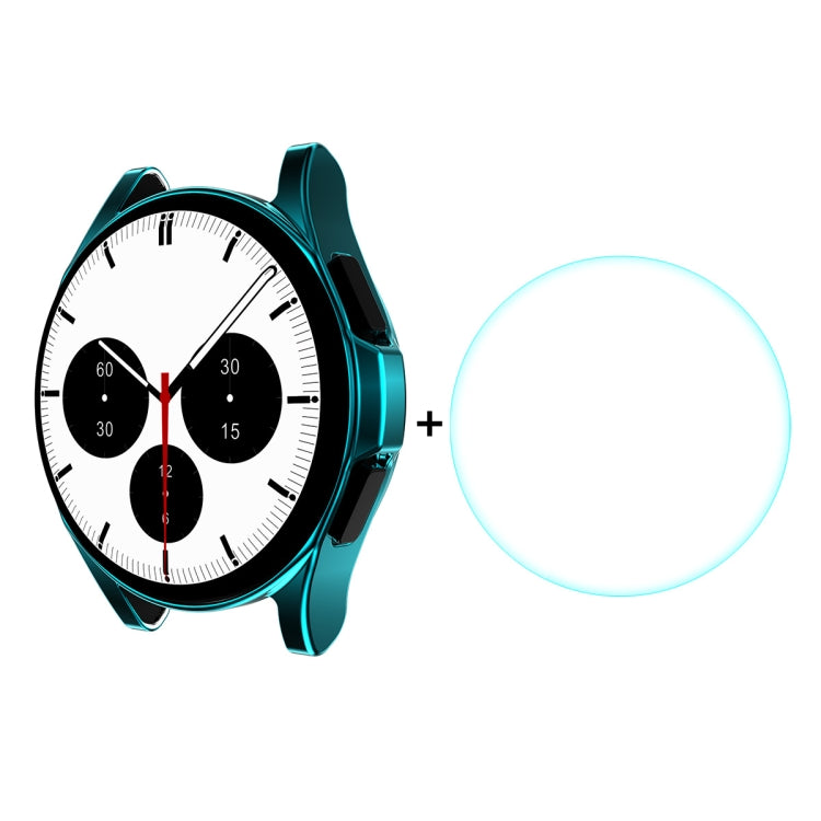 ENKAY For Samsung Galaxy Watch4 Classic 42mm ENKAY Hat-Prince Full Coverage Electroplate Soft Case TPU HD Clear Cover + Tempered Glass Protector, For Samsung Galaxy Watch4 Classic 42mm