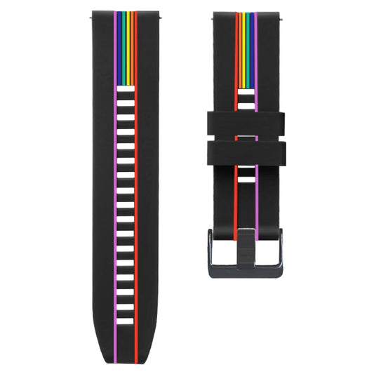 Rainbow Silicone Watchband, For Huawei Watch GT3 46mm, For Huawei Watch 3 Pro, For Huawei Watch GT 2 Pro, For Huawei Watch GT 2e, For Huawei Watch GT, For Huawe Watch GT 2 46mm, For Honor Watch GS Pro, For Honor Magic Watch 2 46mm