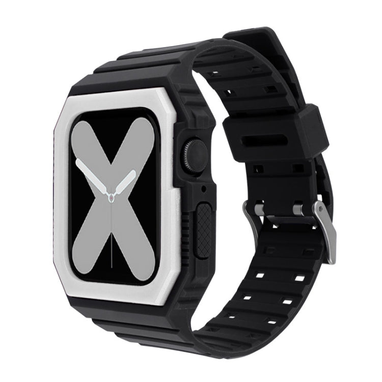 Silicone Strap with Case For Apple Watch Series, 7 41mm / 6&SE&5&4 40mm / 3&2&1 38mm, 7 45mm / 6&SE&5&4 44mm / 3&2&1 42mm