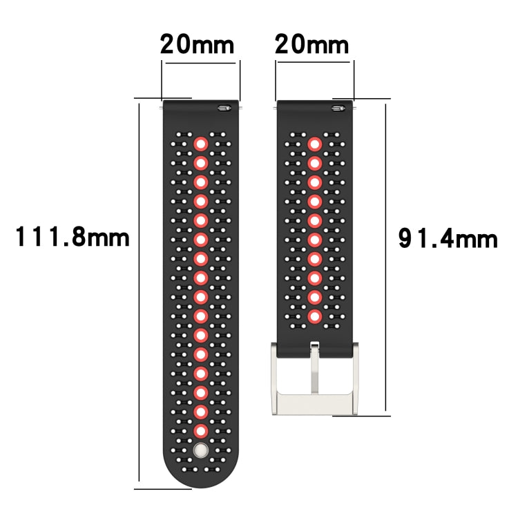 Two-Color Silicone Breathable Strap, For Samsung Gear S2 Classic, For Samsung Galaxy Gear Sport