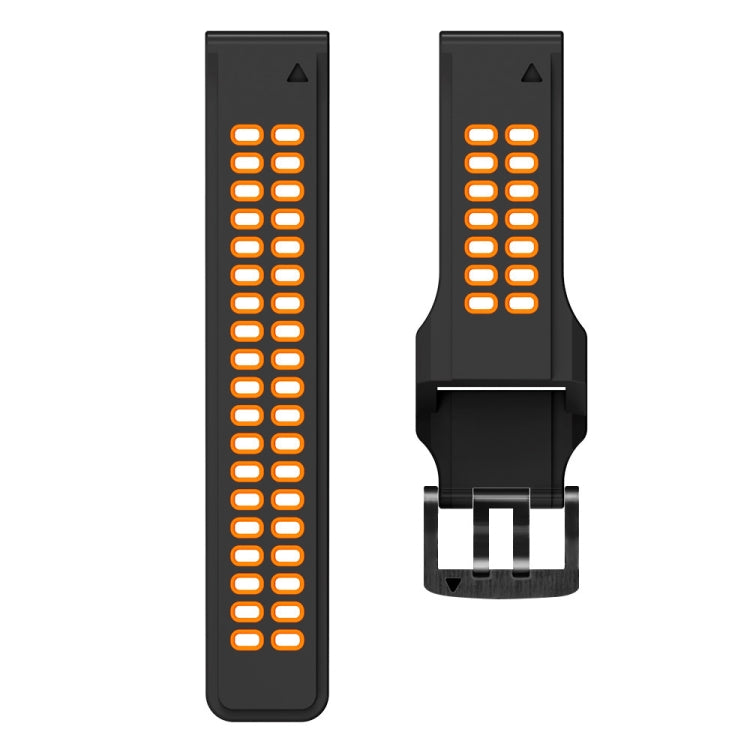26mm Two-Color Two-Hole Silicone Quick Release Watch Strap, For Garmin Fenix 7X