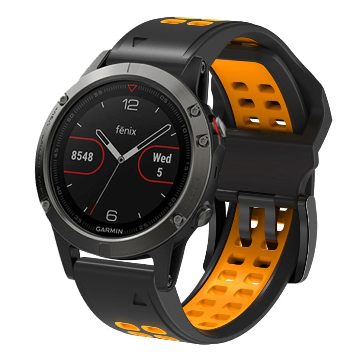 26mm Two-Color Two-Hole Silicone Quick Release Watch Strap, For Garmin Fenix 7X