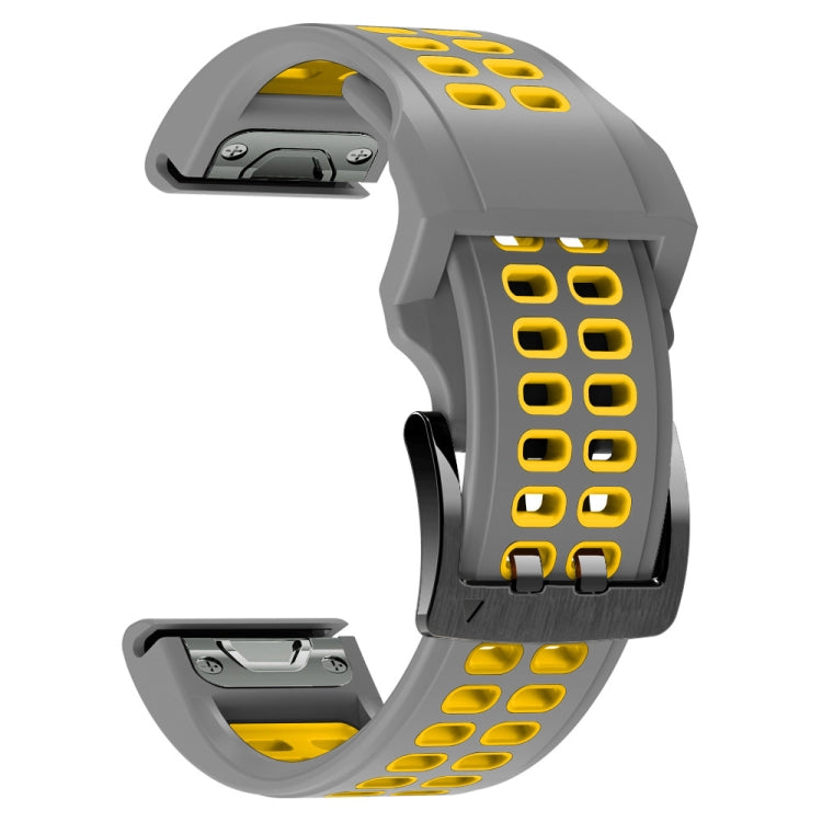 26mm Two-Color Two-Hole Silicone Quick Release Watch Strap, For Garmin Fenix 7X