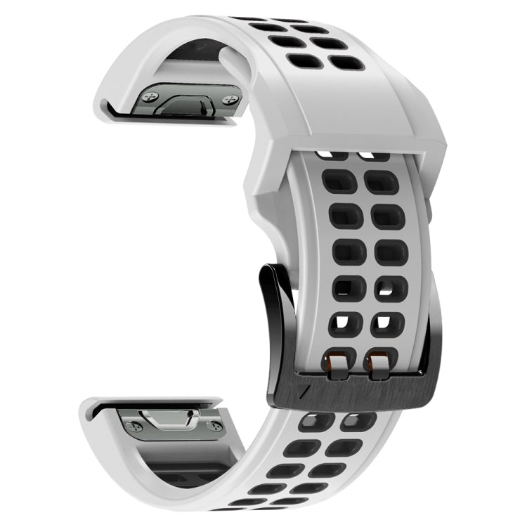 26mm Two-Color Two-Hole Silicone Quick Release Watch Strap, For Garmin Fenix 7X