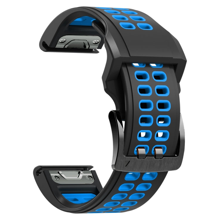 26mm Two-Color Two-Hole Silicone Quick Release Watch Strap, For Garmin Fenix 7X