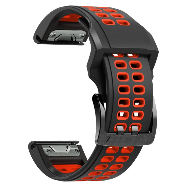 26mm Two-Color Two-Hole Silicone Quick Release Watch Strap, For Garmin Fenix 7X