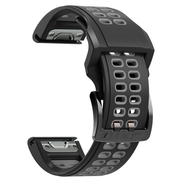 26mm Two-Color Two-Hole Silicone Quick Release Watch Strap, For Garmin Fenix 7X