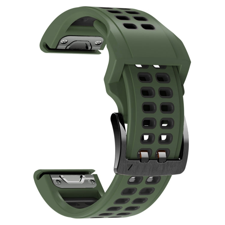 26mm Two-Color Two-Hole Silicone Quick Release Watch Strap, For Garmin Fenix 7X
