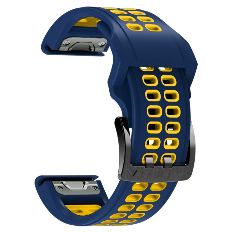 26mm Two-Color Two-Hole Silicone Quick Release Watch Strap, For Garmin Fenix 7X