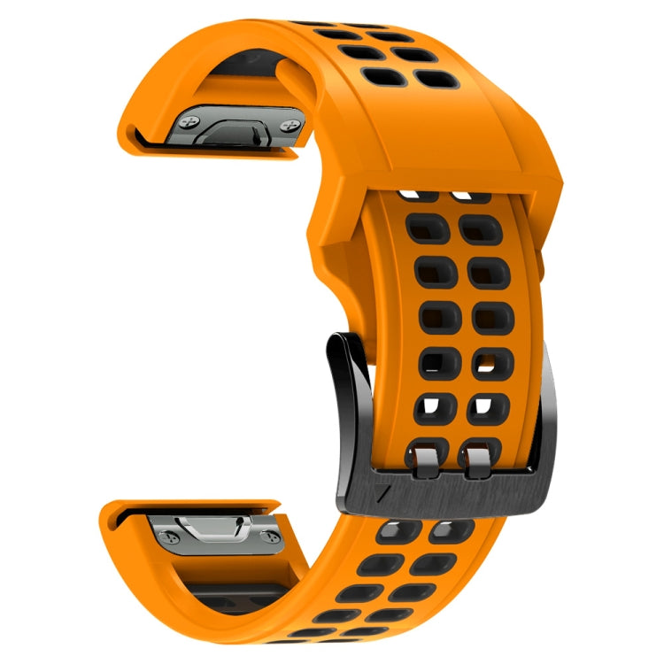 26mm Two-Color Two-Hole Silicone Quick Release Watch Strap, For Garmin Fenix 7X