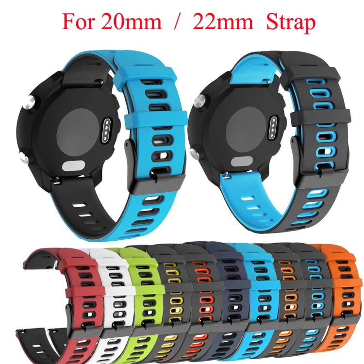 20mm Mixed-Color Silicone Strap, For Samsung Galaxy Watch 3 41mm, For Samsung Galaxy Watch Active 2 40mm