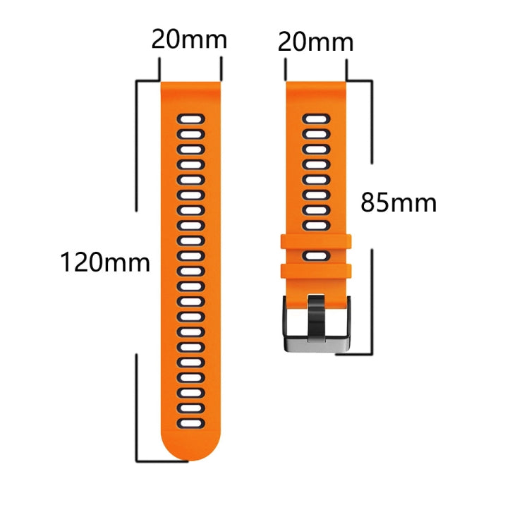 20mm Mixed-Color Silicone Strap, For Samsung Galaxy Watch 3 41mm, For Samsung Galaxy Watch Active 2 40mm