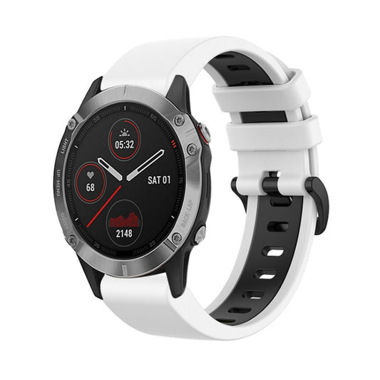 22mm Silicone Sports Two-Color Watch Band, For Garmin Fenix 6, For Garmin Fenix 6 Pro, For Garmin Fenix 5, For Garmin Fenix 5 Plus, For Garmin Forerunner 945, For Garmin Forerunner 935