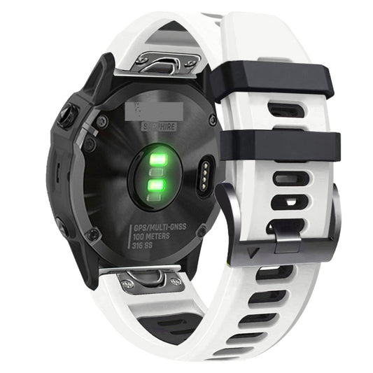 22mm Silicone Sports Two-Color Watch Band, For Garmin Fenix 7, For Garmin Descent G1, For Garmin EPIX Gen2