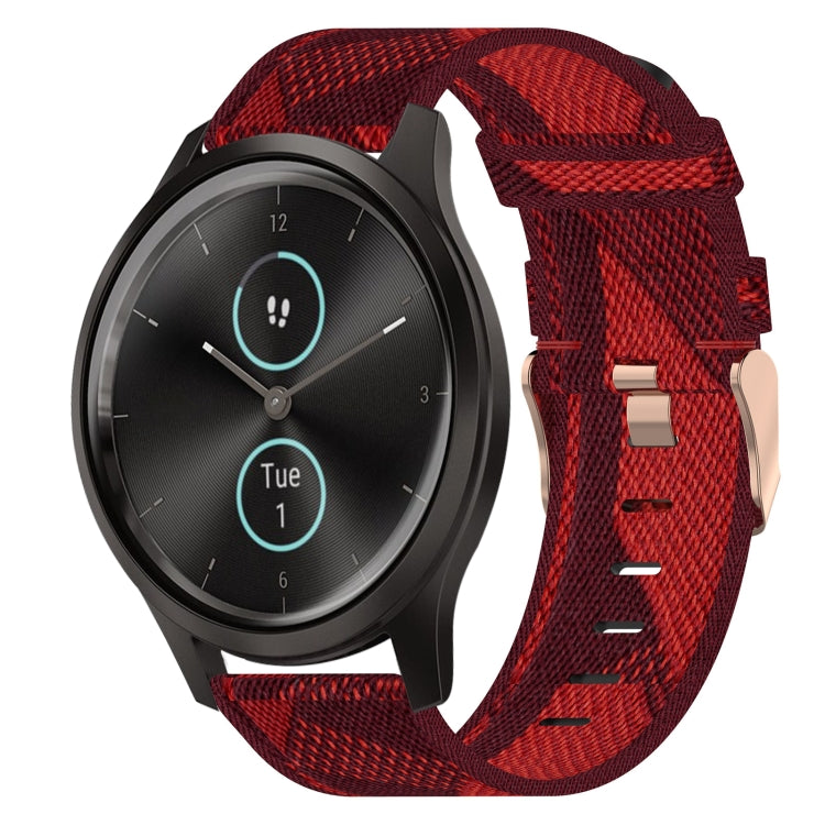 20mm Nylon Woven Watch Band, For Garmin Garminmove Style, For Garmin Vivomove, For Garmin Vivomove HR Sport, For Garmin Vivoactive 3, For Garmin Vivoactive3 Music, For Garmin Forerunner 245