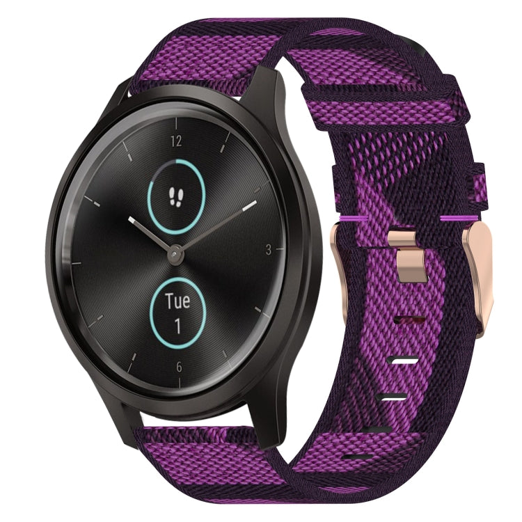 20mm Nylon Woven Watch Band, For Garmin Garminmove Style, For Garmin Vivomove, For Garmin Vivomove HR Sport, For Garmin Vivoactive 3, For Garmin Vivoactive3 Music, For Garmin Forerunner 245