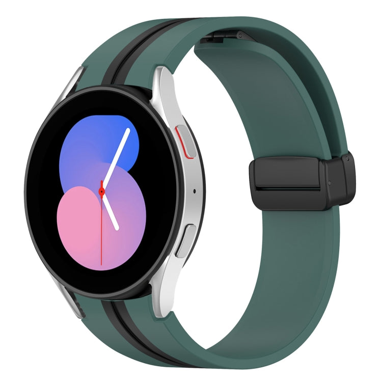 Folding Magnetic Clasp Silicone Watch Band, For Samsung Galaxy Watch 5 44mm, For Samsung Galaxy Watch 5 40mm, For Samsung Galaxy Watch 4 44mm, For Samsung Galaxy Watch 4 40mm