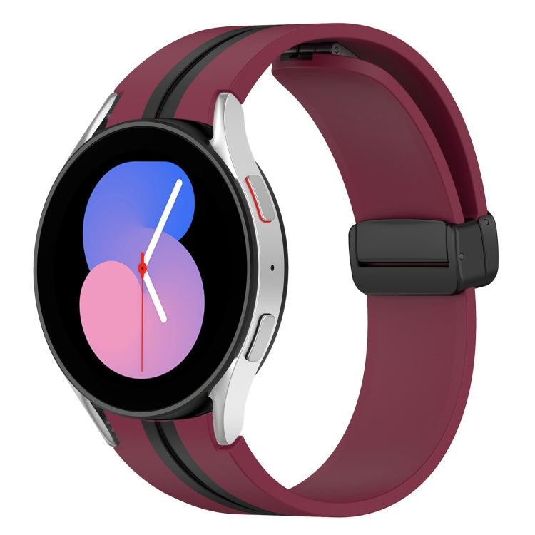 Folding Magnetic Clasp Silicone Watch Band, For Samsung Galaxy Watch 5 44mm, For Samsung Galaxy Watch 5 40mm, For Samsung Galaxy Watch 4 44mm, For Samsung Galaxy Watch 4 40mm