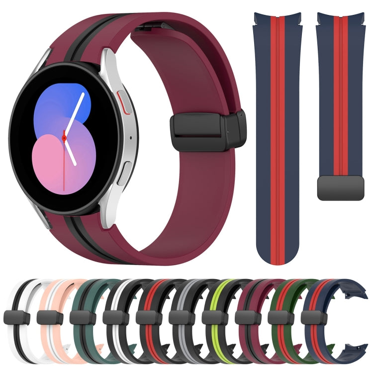 Folding Magnetic Clasp Silicone Watch Band, For Samsung Galaxy Watch 5 44mm, For Samsung Galaxy Watch 5 40mm, For Samsung Galaxy Watch 4 44mm, For Samsung Galaxy Watch 4 40mm