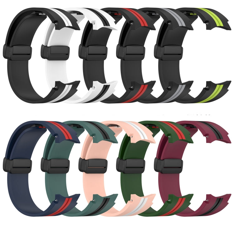 Folding Magnetic Clasp Silicone Watch Band, For Samsung Galaxy Watch 5 44mm, For Samsung Galaxy Watch 5 40mm, For Samsung Galaxy Watch 4 44mm, For Samsung Galaxy Watch 4 40mm
