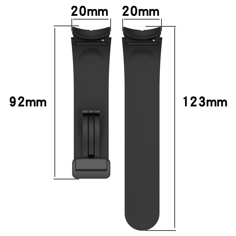 Folding Magnetic Clasp Silicone Watch Band, For Samsung Galaxy Watch 5 44mm, For Samsung Galaxy Watch 5 40mm, For Samsung Galaxy Watch 4 44mm, For Samsung Galaxy Watch 4 40mm