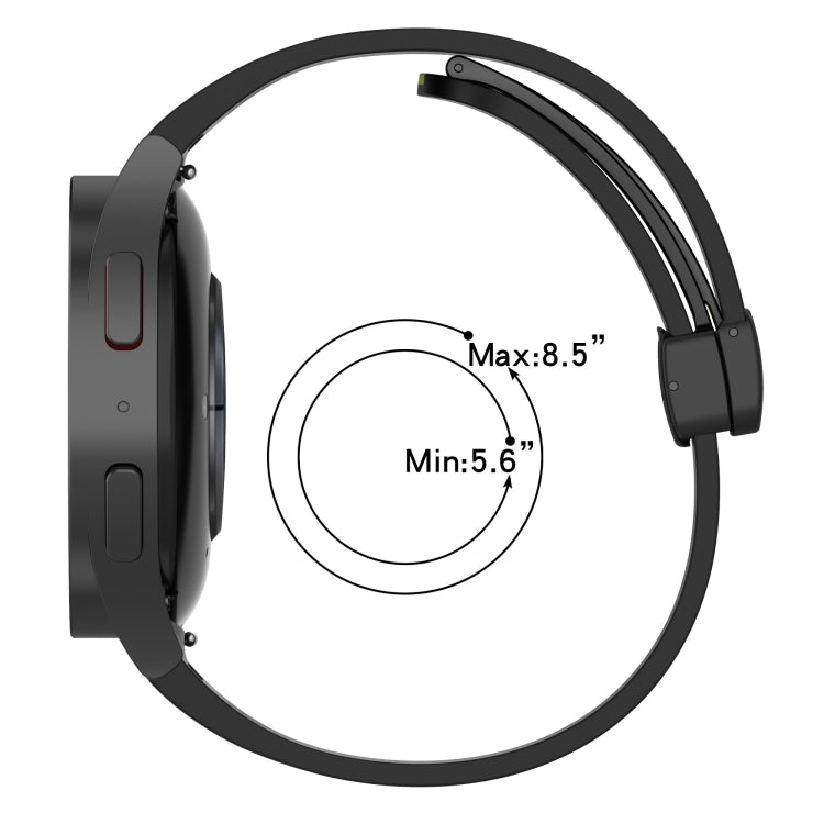 Folding Magnetic Clasp Silicone Watch Band, For Samsung Galaxy Watch 5 44mm, For Samsung Galaxy Watch 5 40mm, For Samsung Galaxy Watch 4 44mm, For Samsung Galaxy Watch 4 40mm