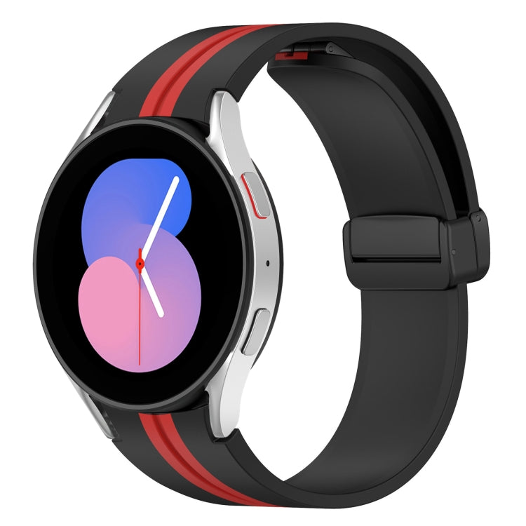 Folding Magnetic Clasp Silicone Watch Band, For Samsung Galaxy Watch 5 44mm, For Samsung Galaxy Watch 5 40mm, For Samsung Galaxy Watch 4 44mm, For Samsung Galaxy Watch 4 40mm