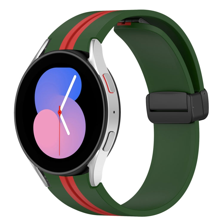 Folding Magnetic Clasp Silicone Watch Band, For Samsung Galaxy Watch 5 44mm, For Samsung Galaxy Watch 5 40mm, For Samsung Galaxy Watch 4 44mm, For Samsung Galaxy Watch 4 40mm