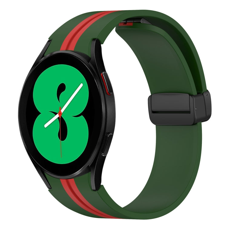 Folding Magnetic Clasp Silicone Watch Band, For Samsung Galaxy Watch 5 44mm, For Samsung Galaxy Watch 5 40mm, For Samsung Galaxy Watch 4 44mm, For Samsung Galaxy Watch 4 40mm