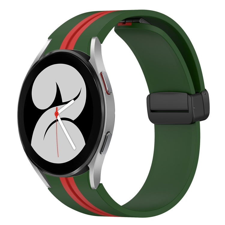 Folding Magnetic Clasp Silicone Watch Band, For Samsung Galaxy Watch 5 44mm, For Samsung Galaxy Watch 5 40mm, For Samsung Galaxy Watch 4 44mm, For Samsung Galaxy Watch 4 40mm