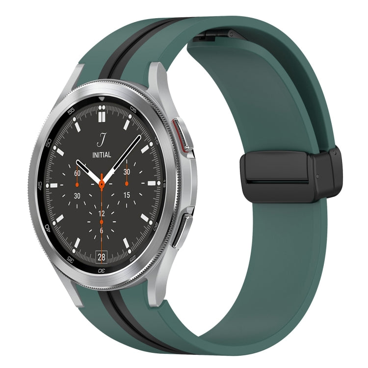 Folding Magnetic Clasp Silicone Watch Band, For Samsung Galaxy Watch 4 Classic 46mm, For Samsung Galaxy Watch 4 Classic 42mm