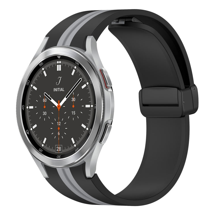 Folding Magnetic Clasp Silicone Watch Band, For Samsung Galaxy Watch 4 Classic 46mm, For Samsung Galaxy Watch 4 Classic 42mm