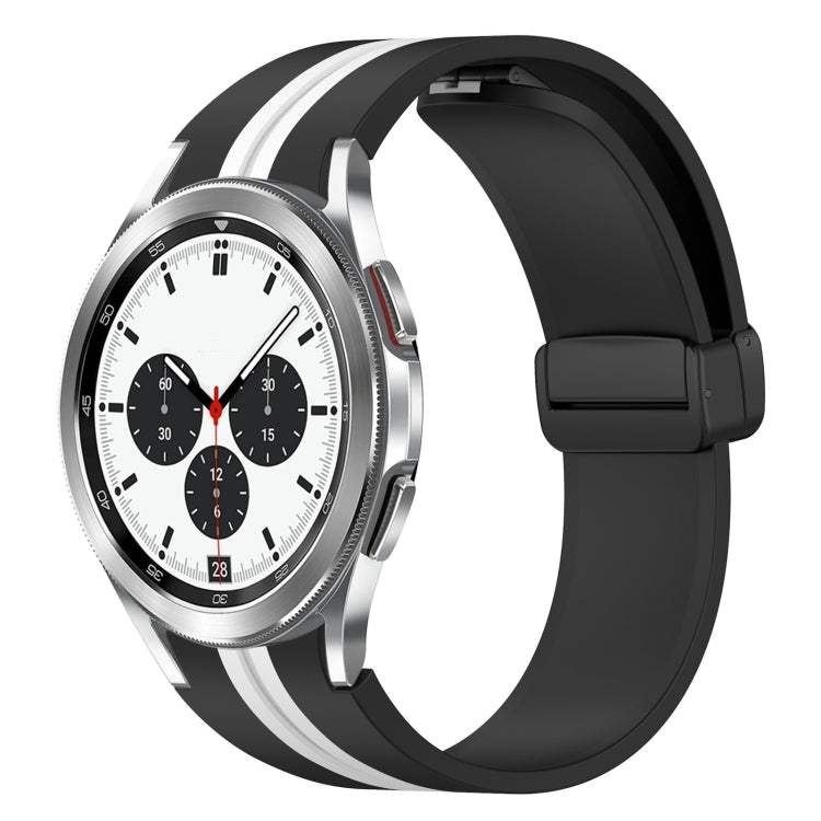 Folding Magnetic Clasp Silicone Watch Band, For Samsung Galaxy Watch 4 Classic 46mm, For Samsung Galaxy Watch 4 Classic 42mm