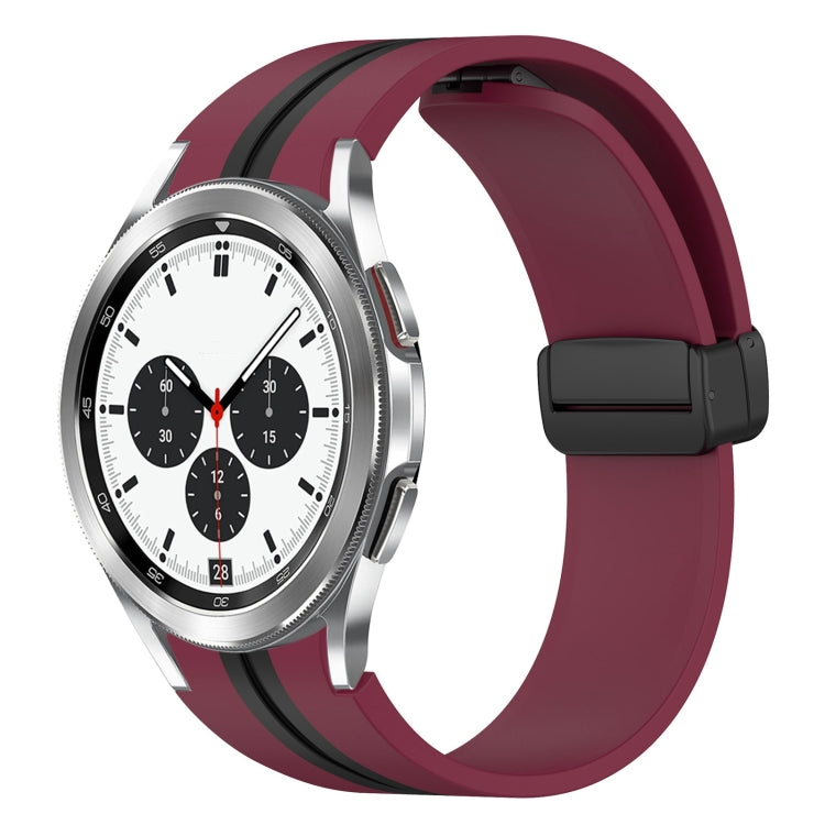 Folding Magnetic Clasp Silicone Watch Band, For Samsung Galaxy Watch 4 Classic 46mm, For Samsung Galaxy Watch 4 Classic 42mm