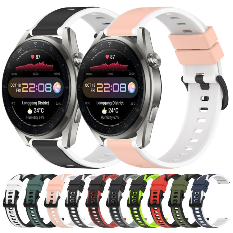 22mm Two-Color Silicone Watch Band, For Huawei Watch 3 Pro New
