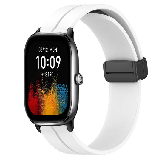 20mm Solid Color Magnetic Clasp Silicone Watch Band, For Amazfit GTS 4, For Amazfit GTS 3, For Amazfit GTS 2E, For Amazfit GTS 2 Mini